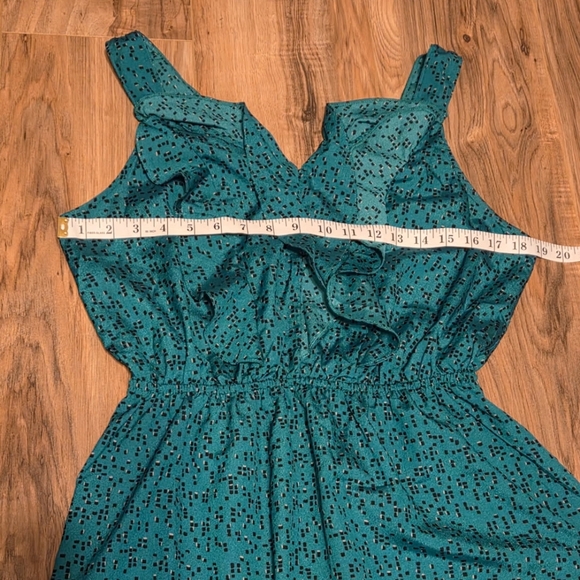 Massimo Green Ruffled Smocked Cocktail Dress - Picture 6 of 7